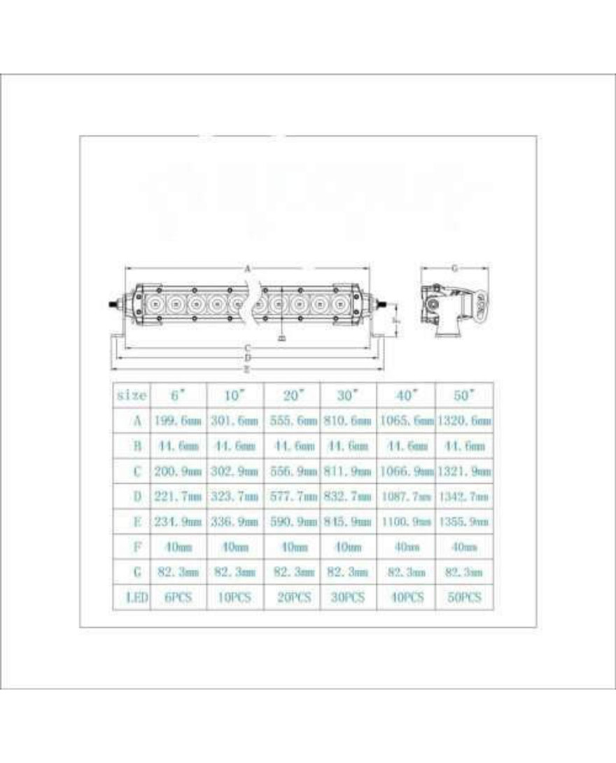 20 INCH SINGLE ROW LED LIGHT BAR 8,560 LUMENS (White Color)